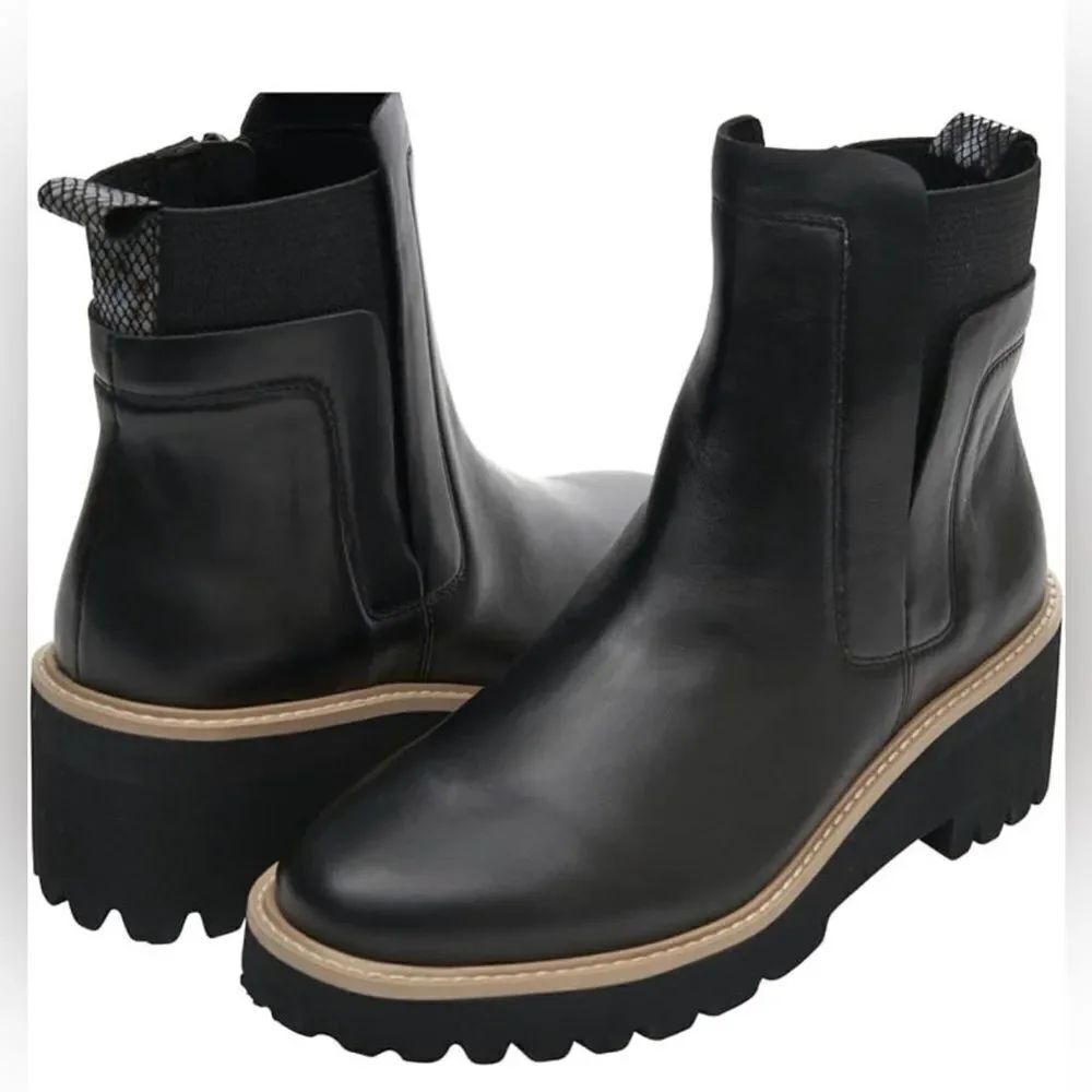 Vaneli  Mariel Black Napa Leather Ankle Boots